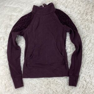Lululemon Floral Flock Pullover Black Cherry